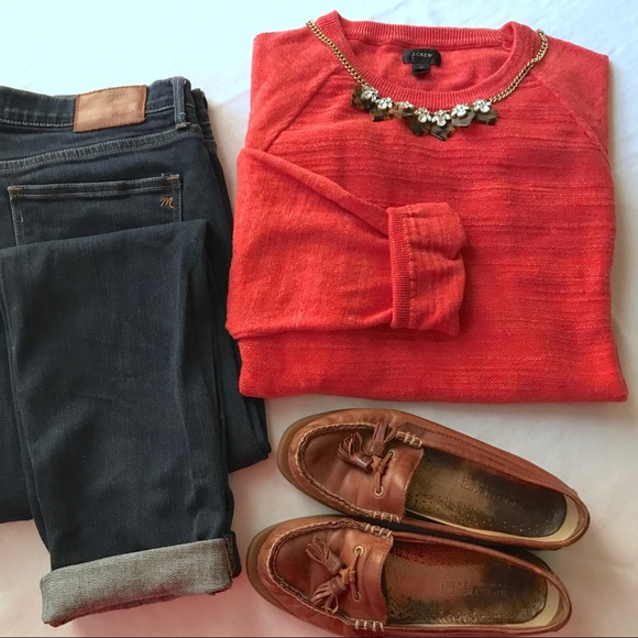 J. Crew Sweaters - J. Crew Orange Crewneck Sweater
